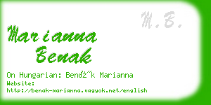 marianna benak business card